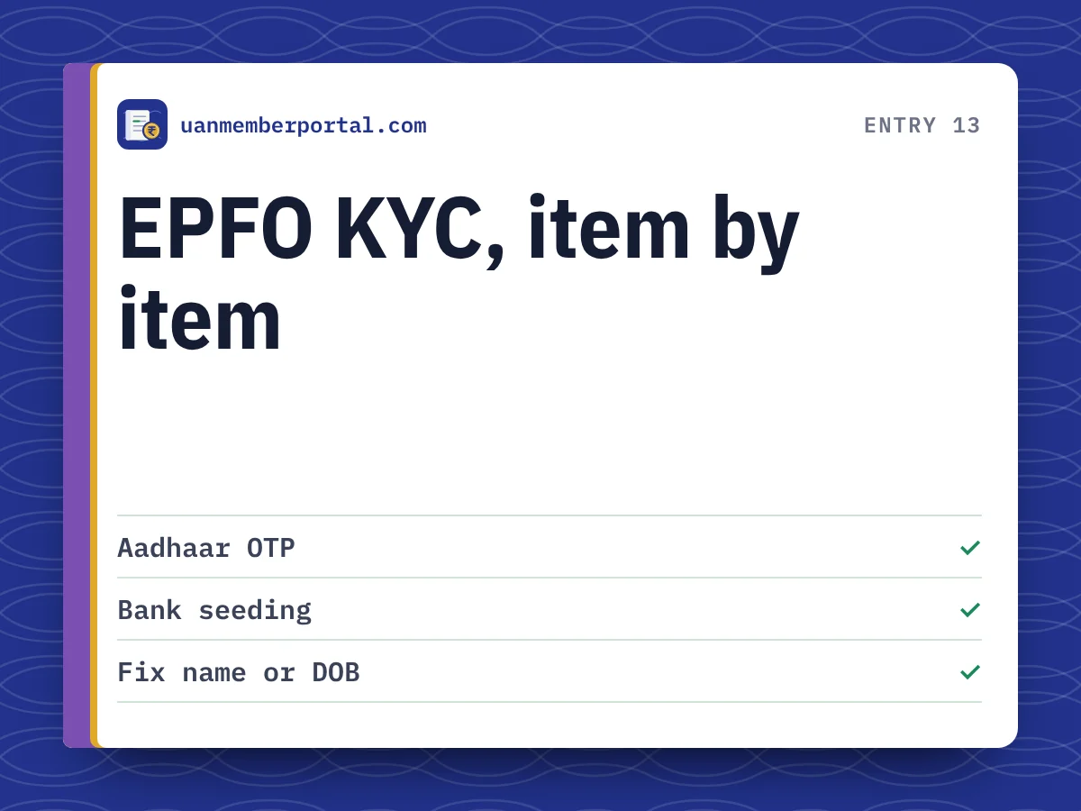 EPFO KYC, item by item