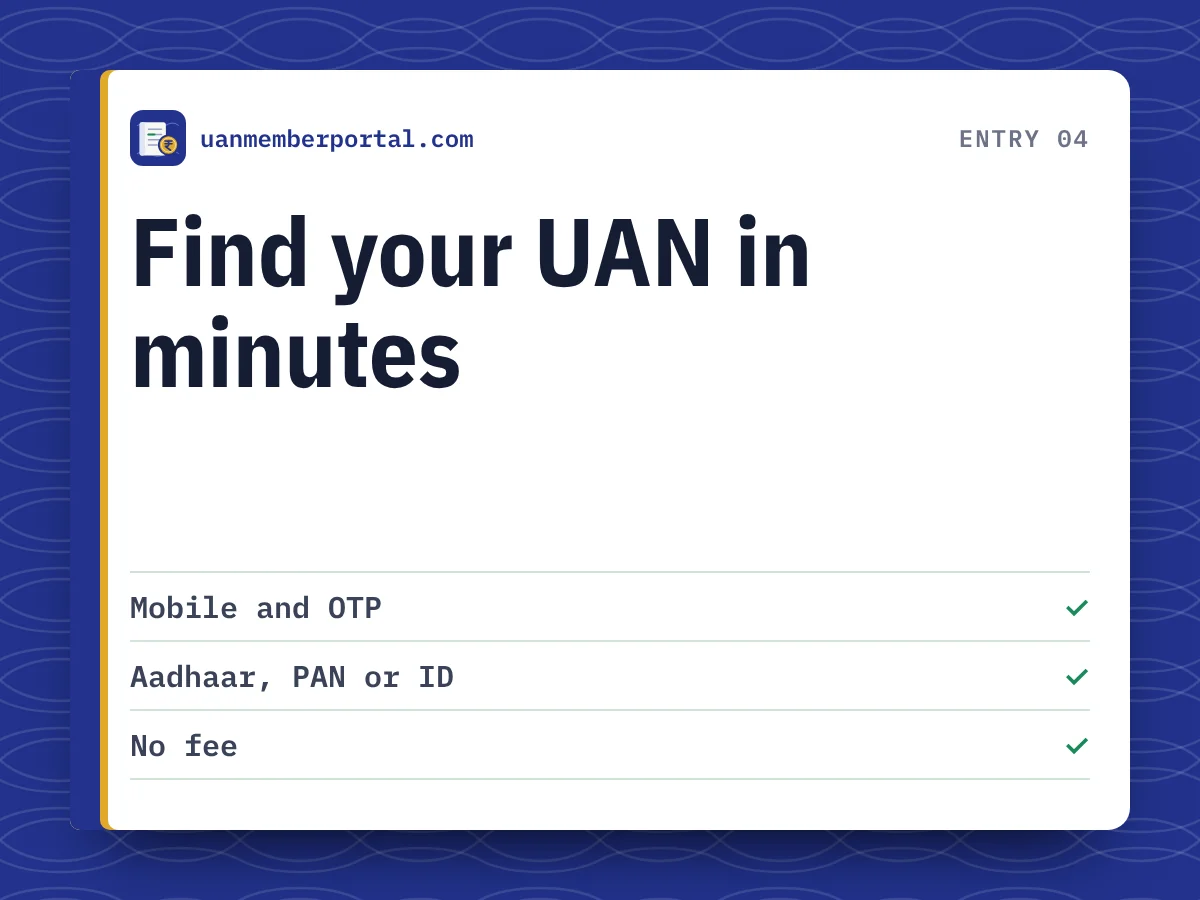 Find your UAN in minutes