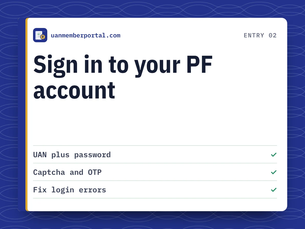 Sign in to your PF account