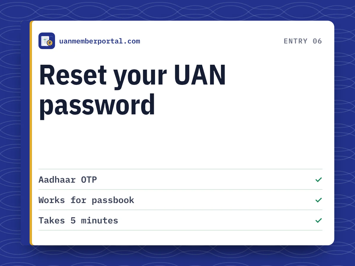 Reset your UAN password